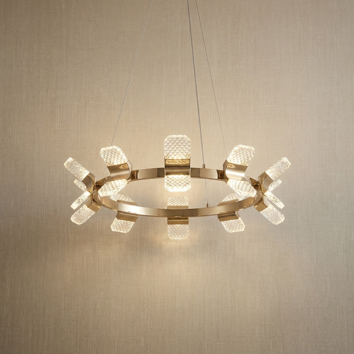 Ring Chandelier in a living room