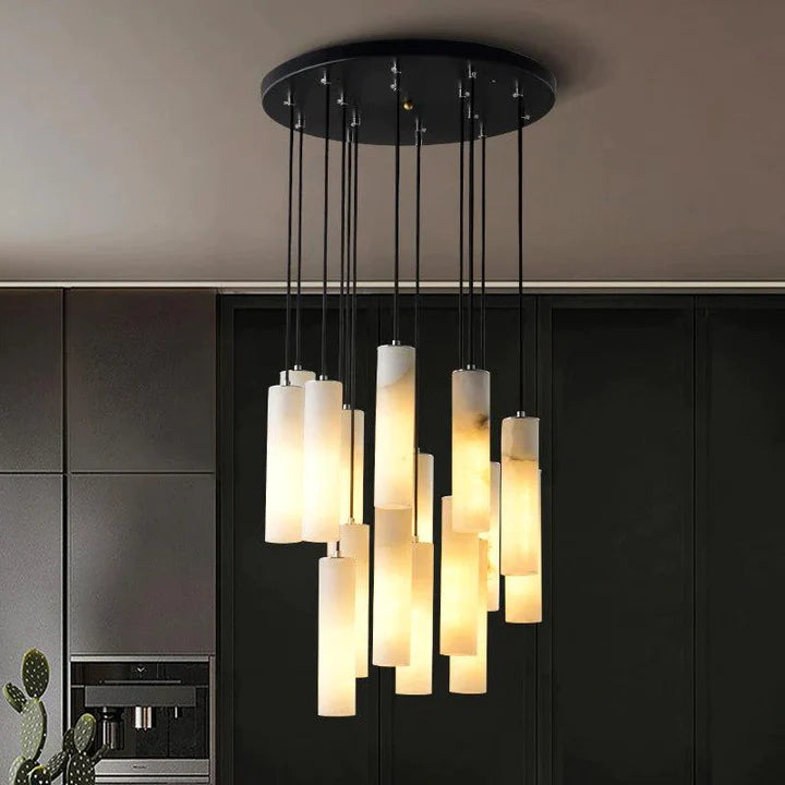 Alabaster Modern Pendant Light For Foyer And Staircase Area