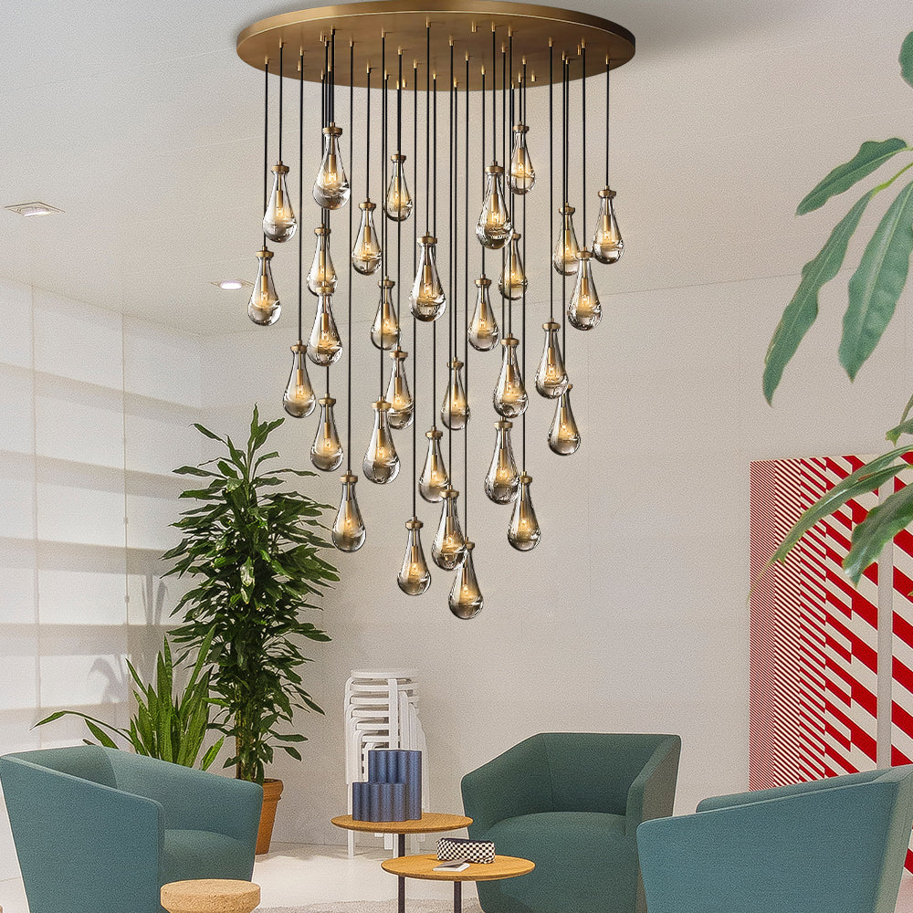 Raindrop Round Chandelier 60″, 31-Lights