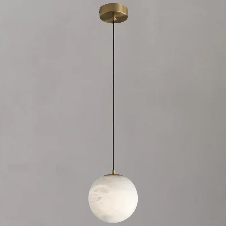 Alabaster Ball Pendant Light, Island Mini Pendant Light