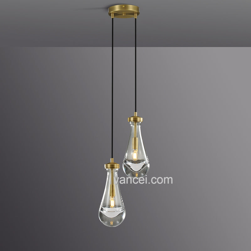 HA Raindrop Glass Round round chandelier 2 lights (crod)