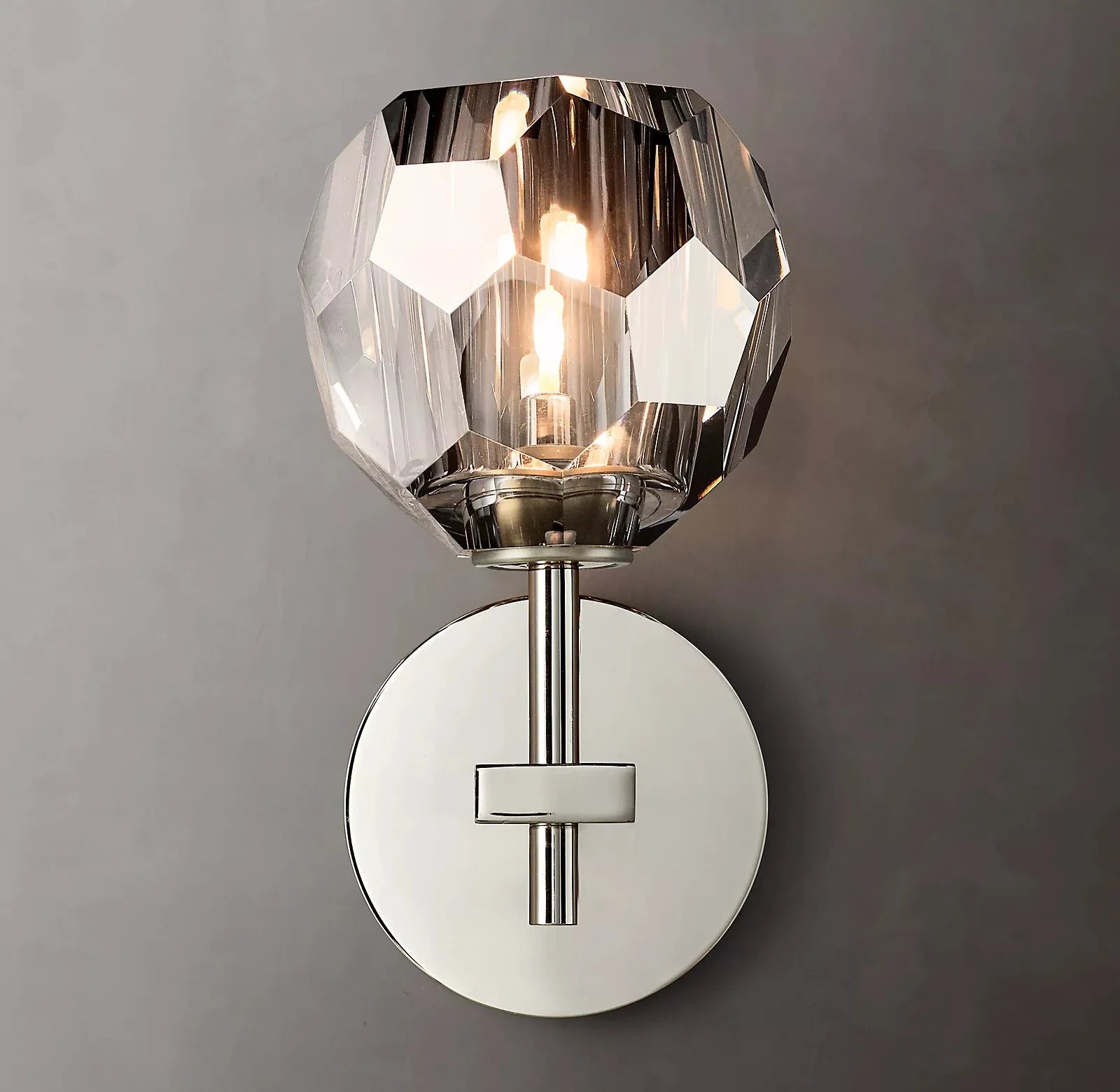 Balle Short Style Smoke Crystal Wall Sconces