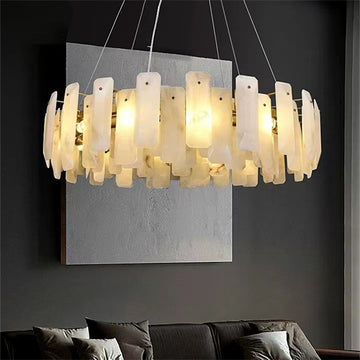 August alabaster Round chandelier