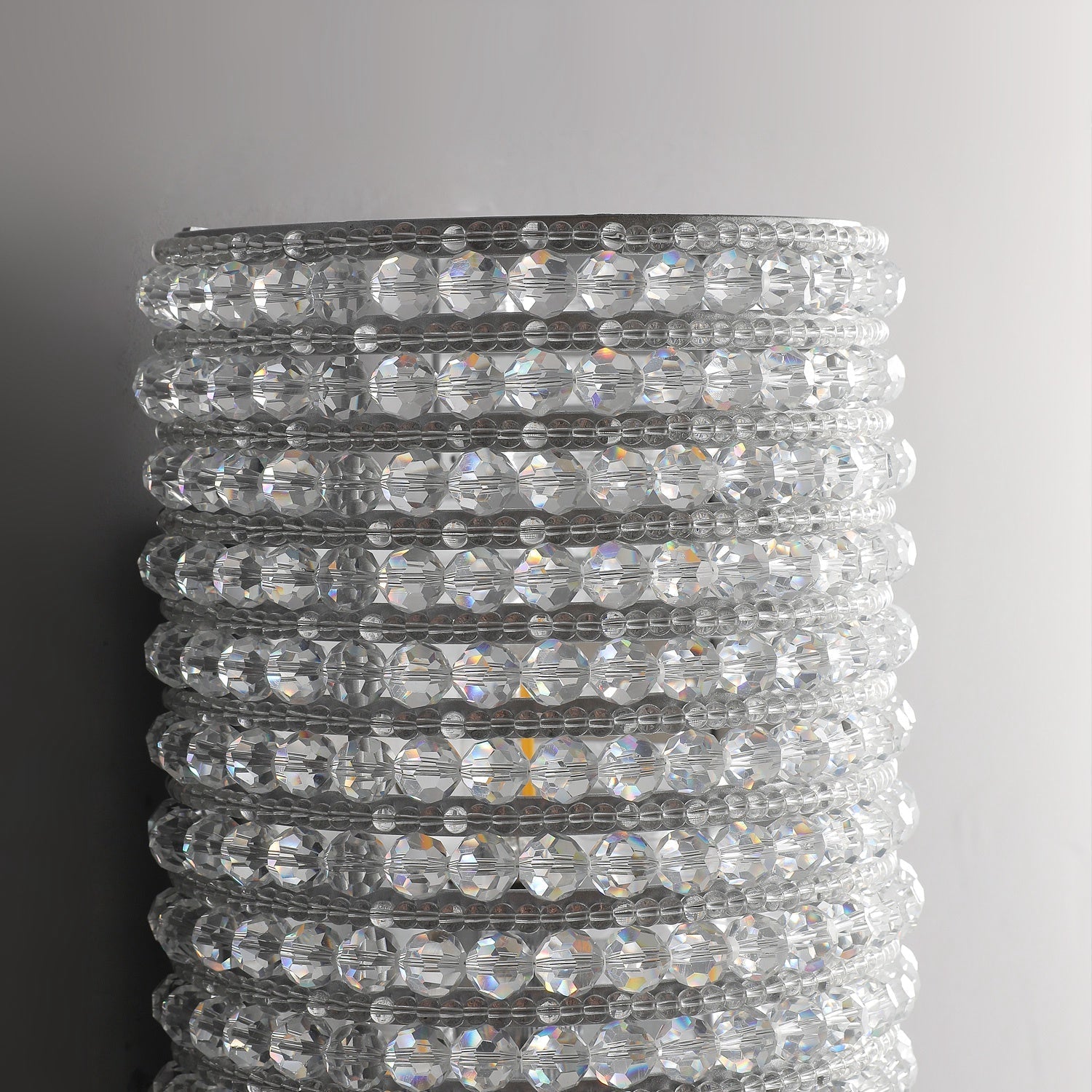 Halo Clear Crystal Beads Wall Sconce 36"H