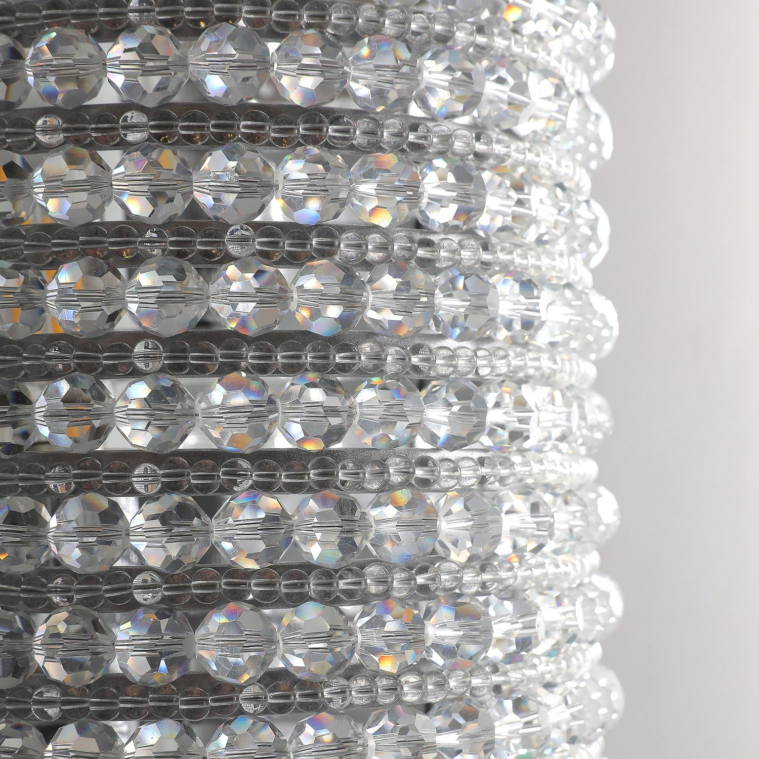 Halo Clear Crystal Beads Wall Sconce 21"H