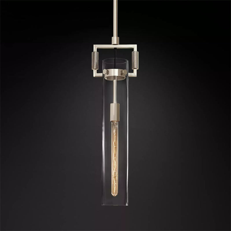 Machinist Glass Cylindrical Pendant Light