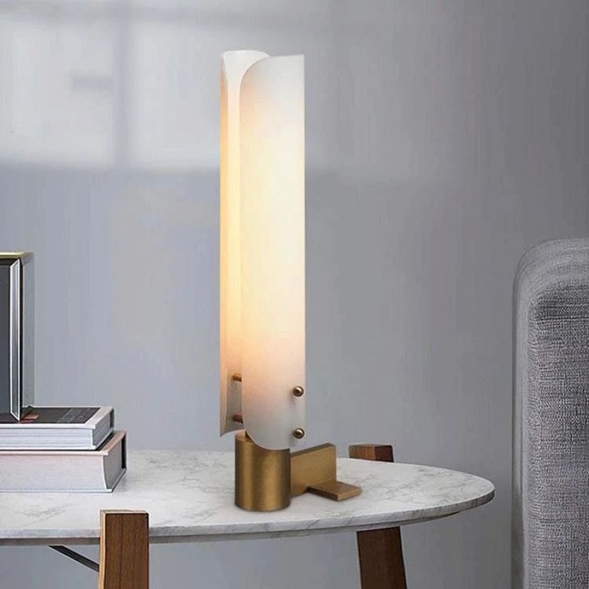 Alen White Glass Shade Table Lamp
