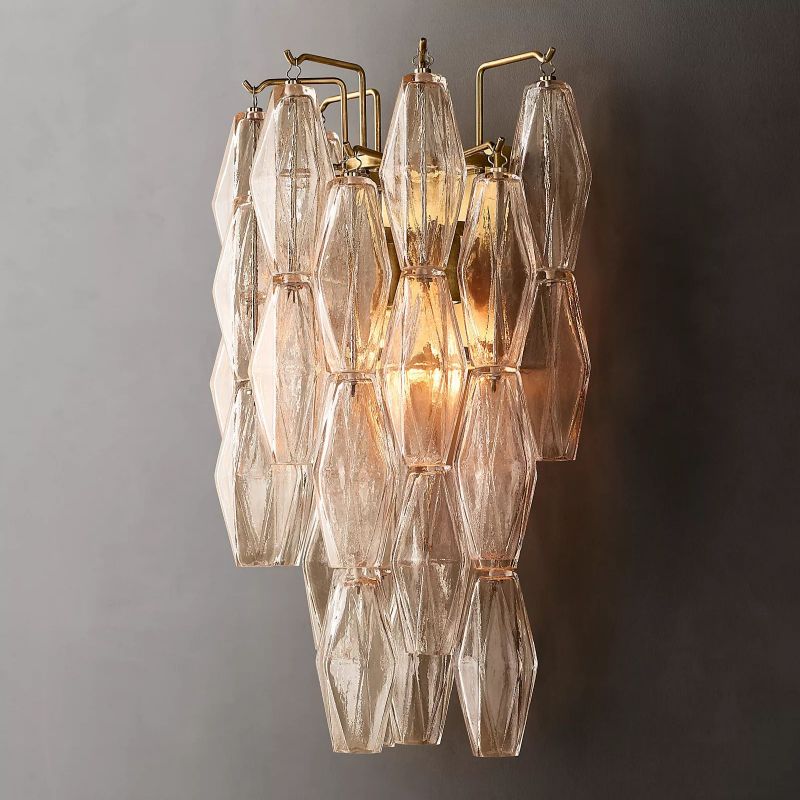 Chiaravalle Glass Tiered  Short Wall Sconce