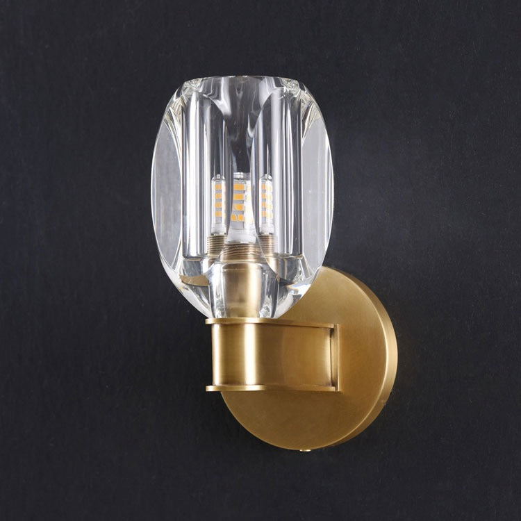 Classic Crystal Cup Wall Sconce, Brass