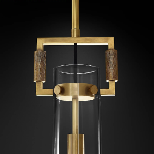 Machinist Glass Cylindrical Pendant Light
