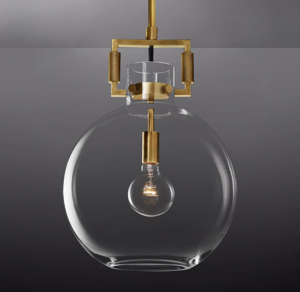 Machinist Glass Globe Pendant