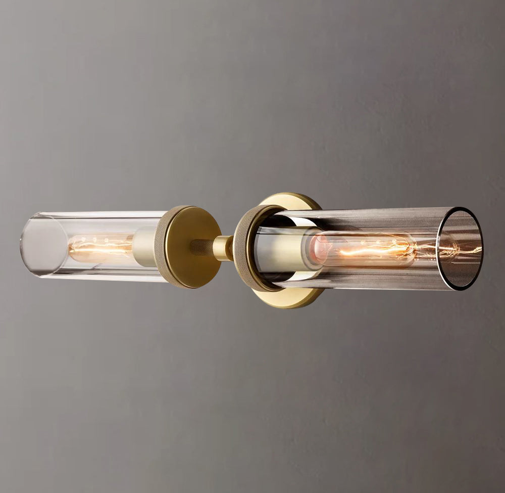 Luxury Crystal Glass Wall Sconce Lamberth Knurled Linear Wall Sconce