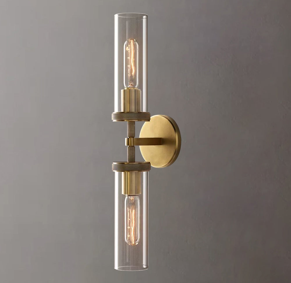 Luxury Crystal Glass Wall Sconce Lamberth Knurled Linear Wall Sconce