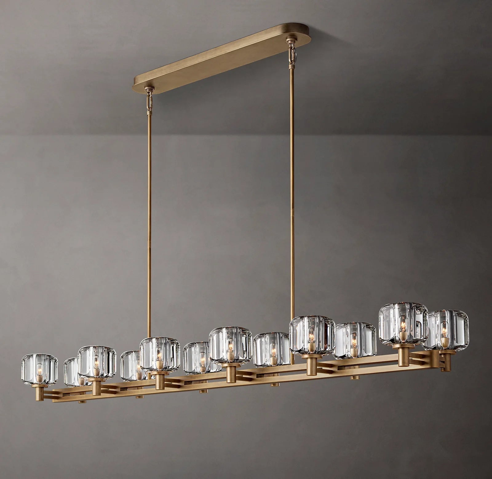 Demaret Double Linear Chandelier 72" for Living Room, Bedroom, Dining Table